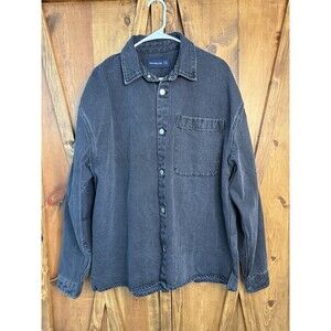 Abercrombie & Fitch Button Up Black Denim Shirt Jacket Men’s XL